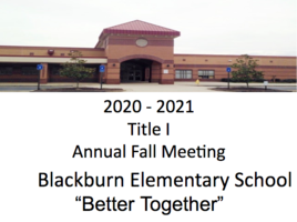 2020-2021 Title One Annual Fall Meeting