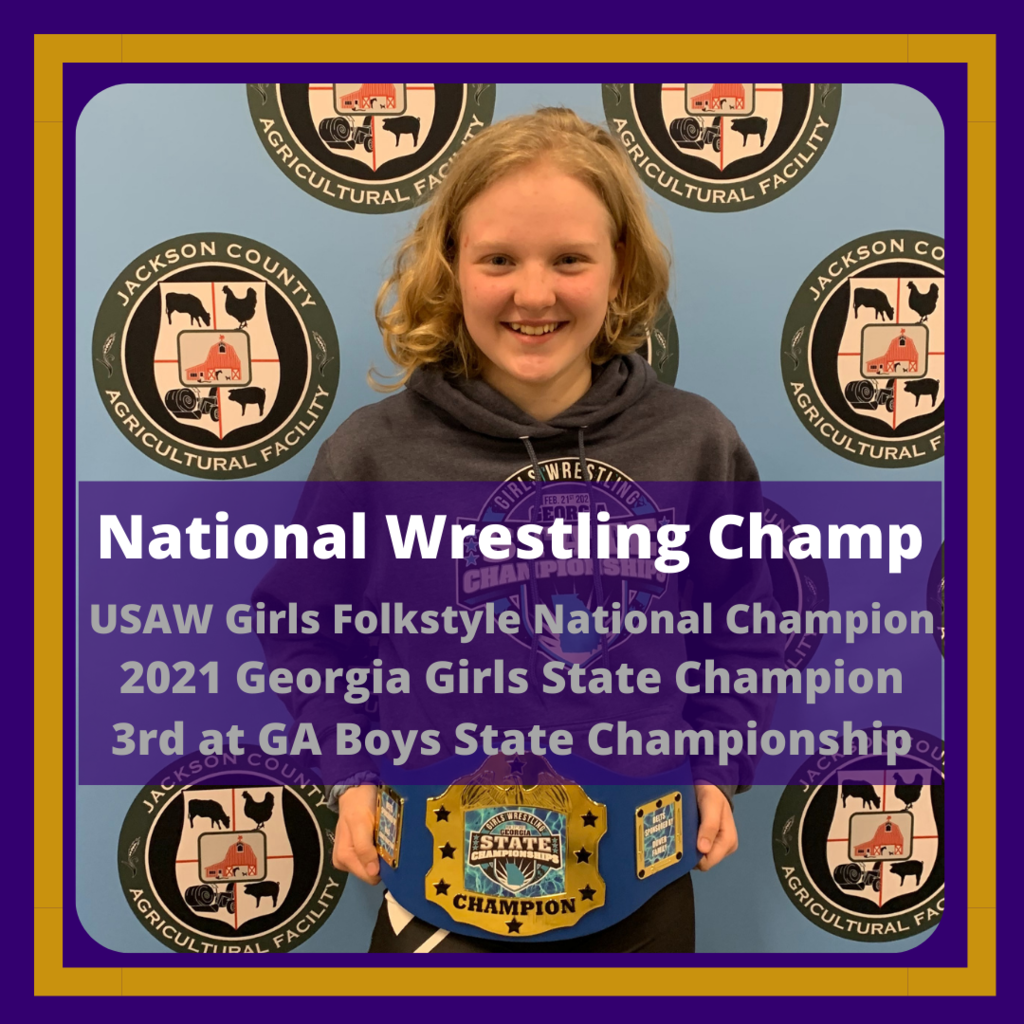 Greta Garbuzovas with her state champion belt.