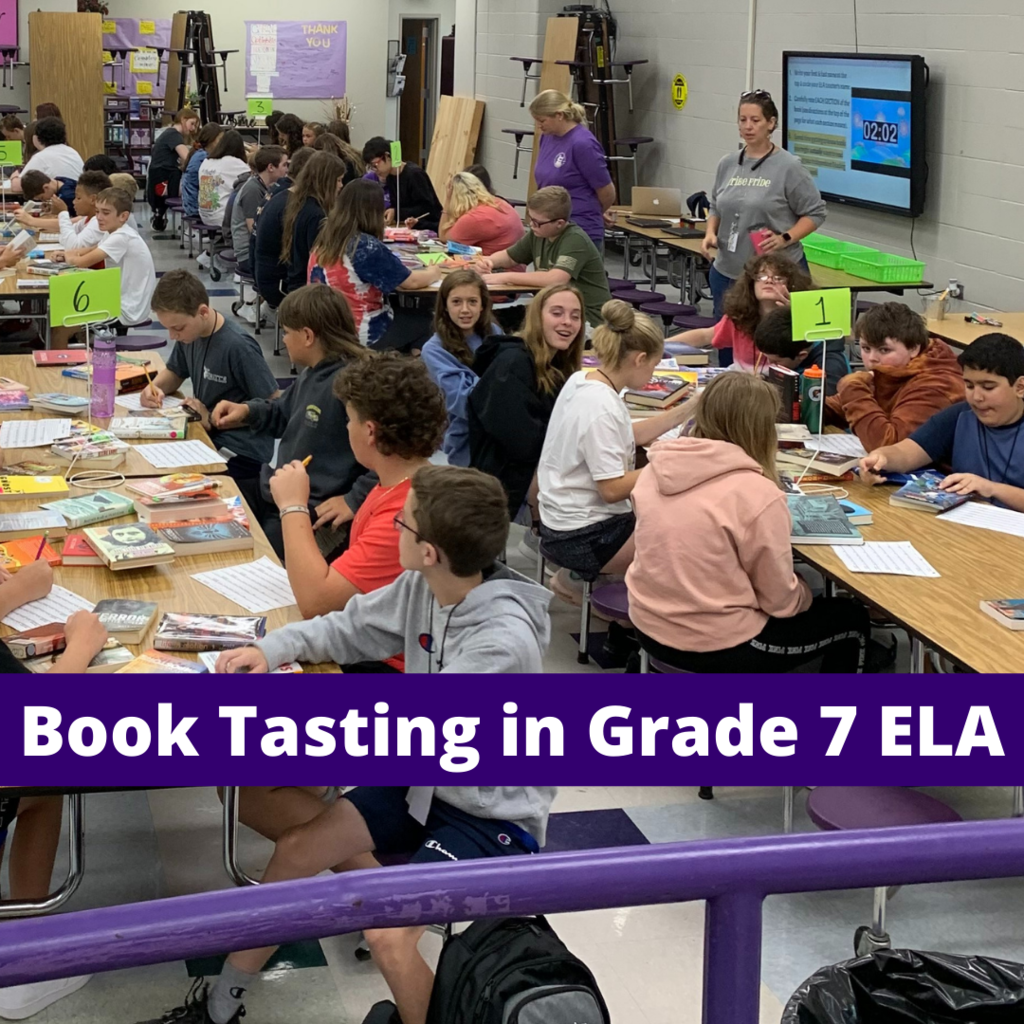 Students in Grade 7 had a book tasting last week where they got to explore a variety of books during their English class.
