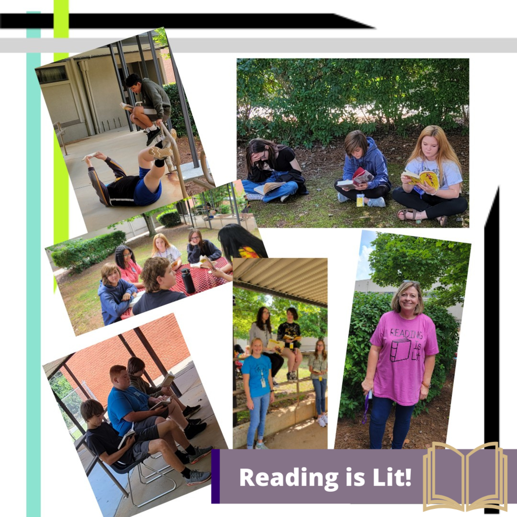 Mrs. Gordon and Mrs. Glassier enjoy taking a reading break outside with the kids!
