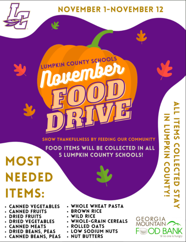 Food Drive items needed