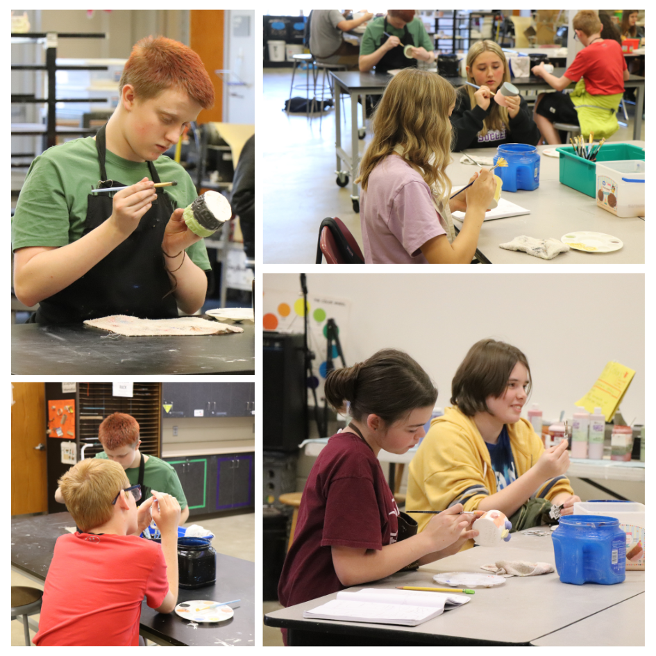 At LCMS this week, Art students are glazing their pottery projects. After this process and the final kiln firing, students will have made projects they can eat and drink out of. #TR1BE